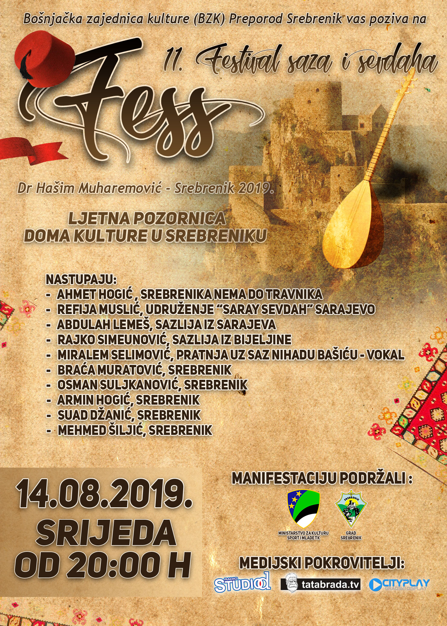 Održan Festival saza i sevdaha „Dr. Hašim Muharemović“